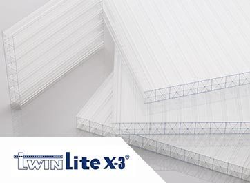 Twinlite X3 - Premium Triplewall Polycarbonate Roofing Sheet - Atap bening transparan