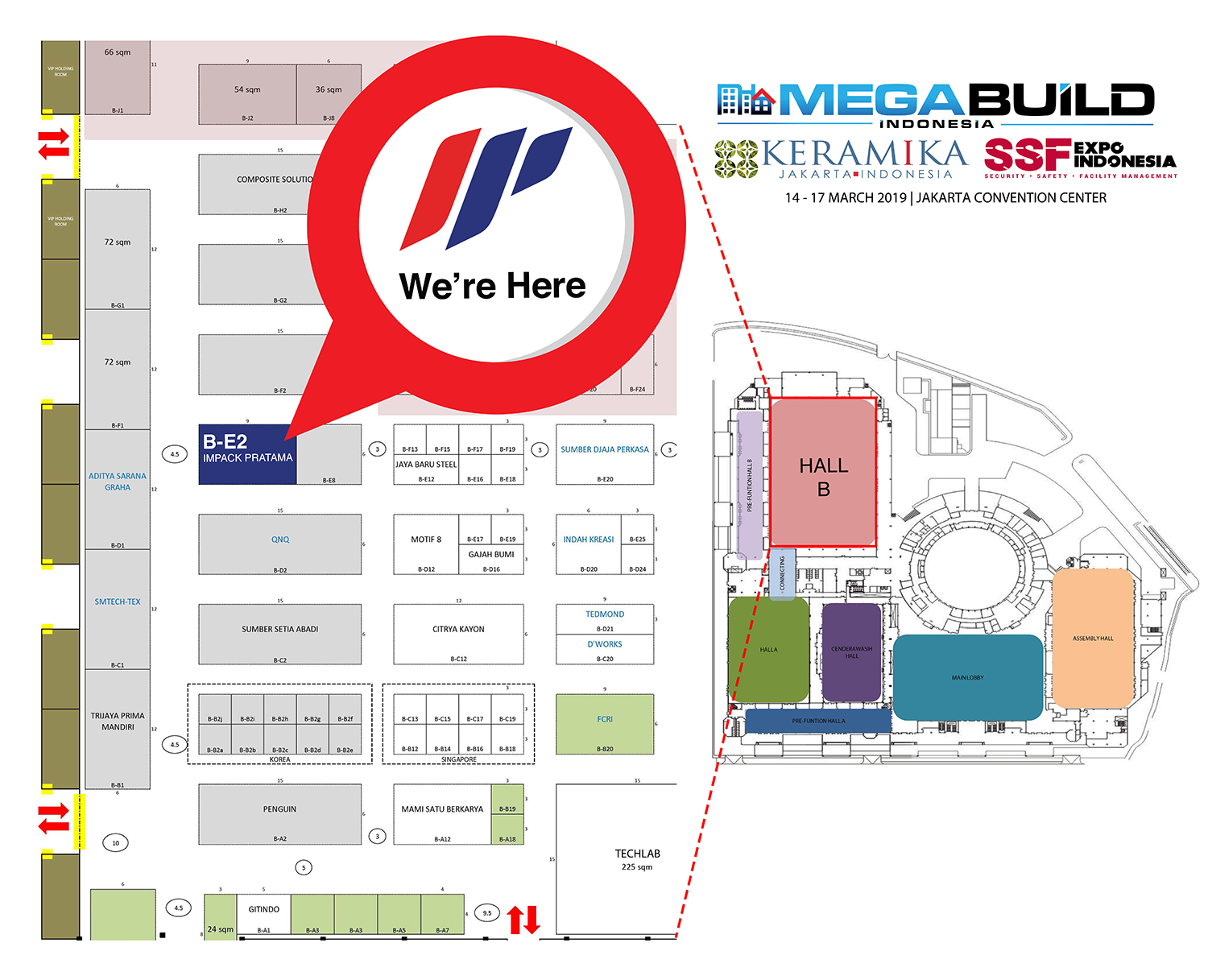 Booth Megabuild 2019 PT Impack Pratama Industri Tbk JCC Hall B, B-E2