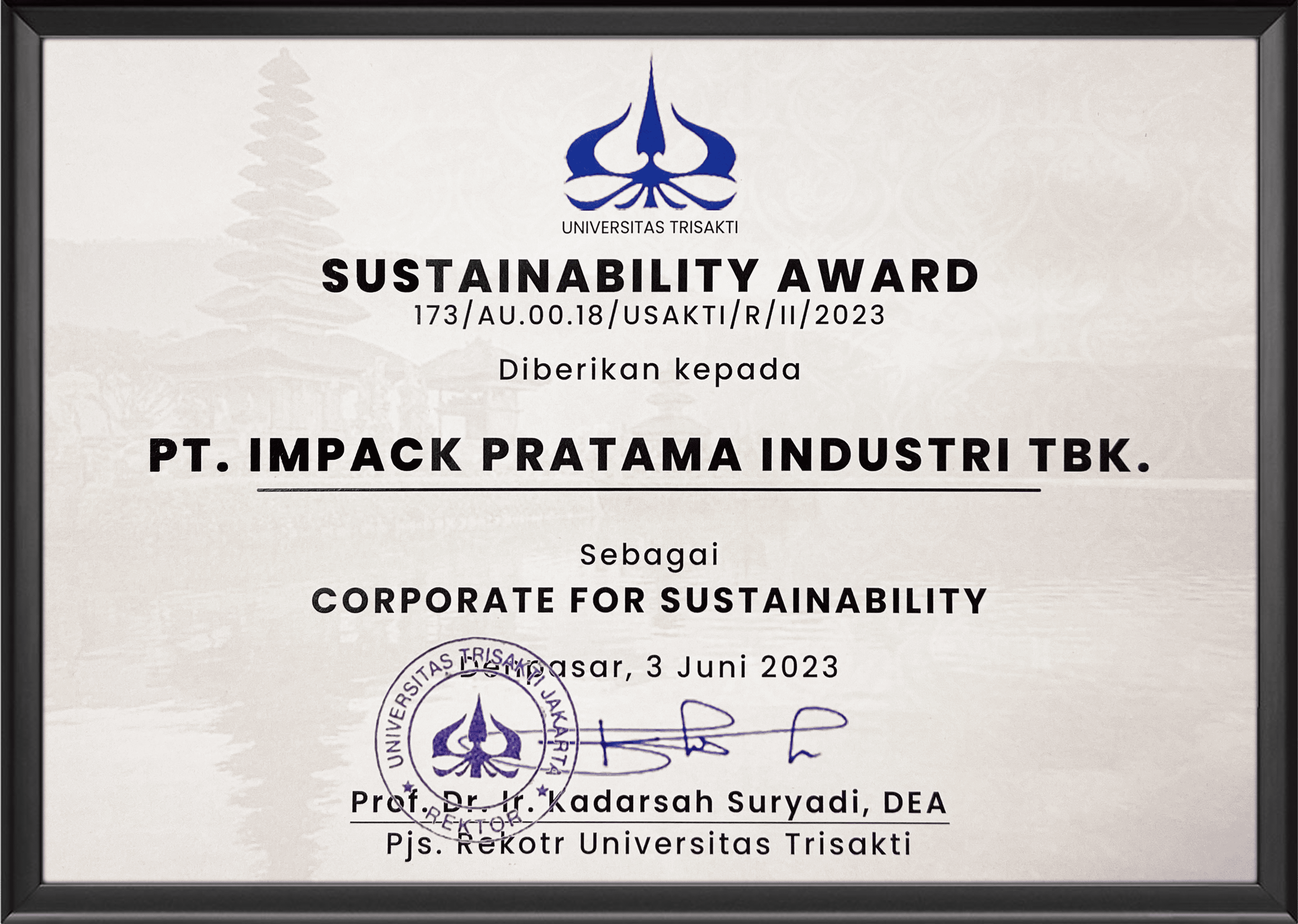 Sustainability Award