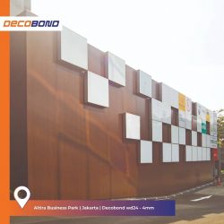 ACP Decobond Motif Serat Kayu untuk Fasad Bangunan