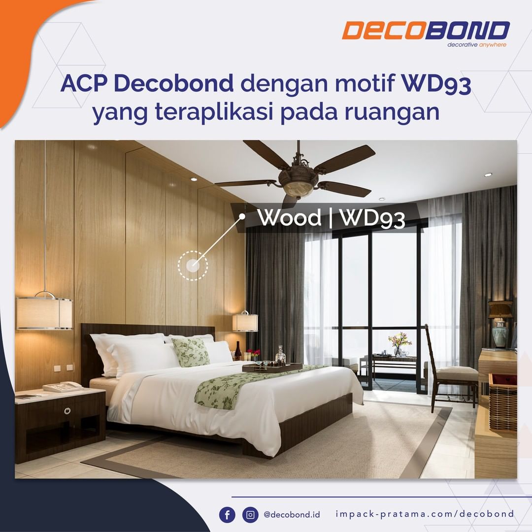 acp motif kayu decobond wd93 pada kamar tidur