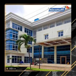 acp panel alcotuff pada eksterior bangunan kampus