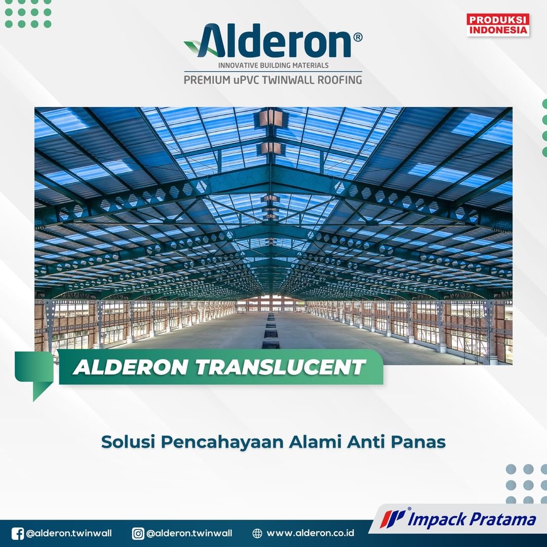 alderon twinwall semi transparan atap skylight pencahayaan alami