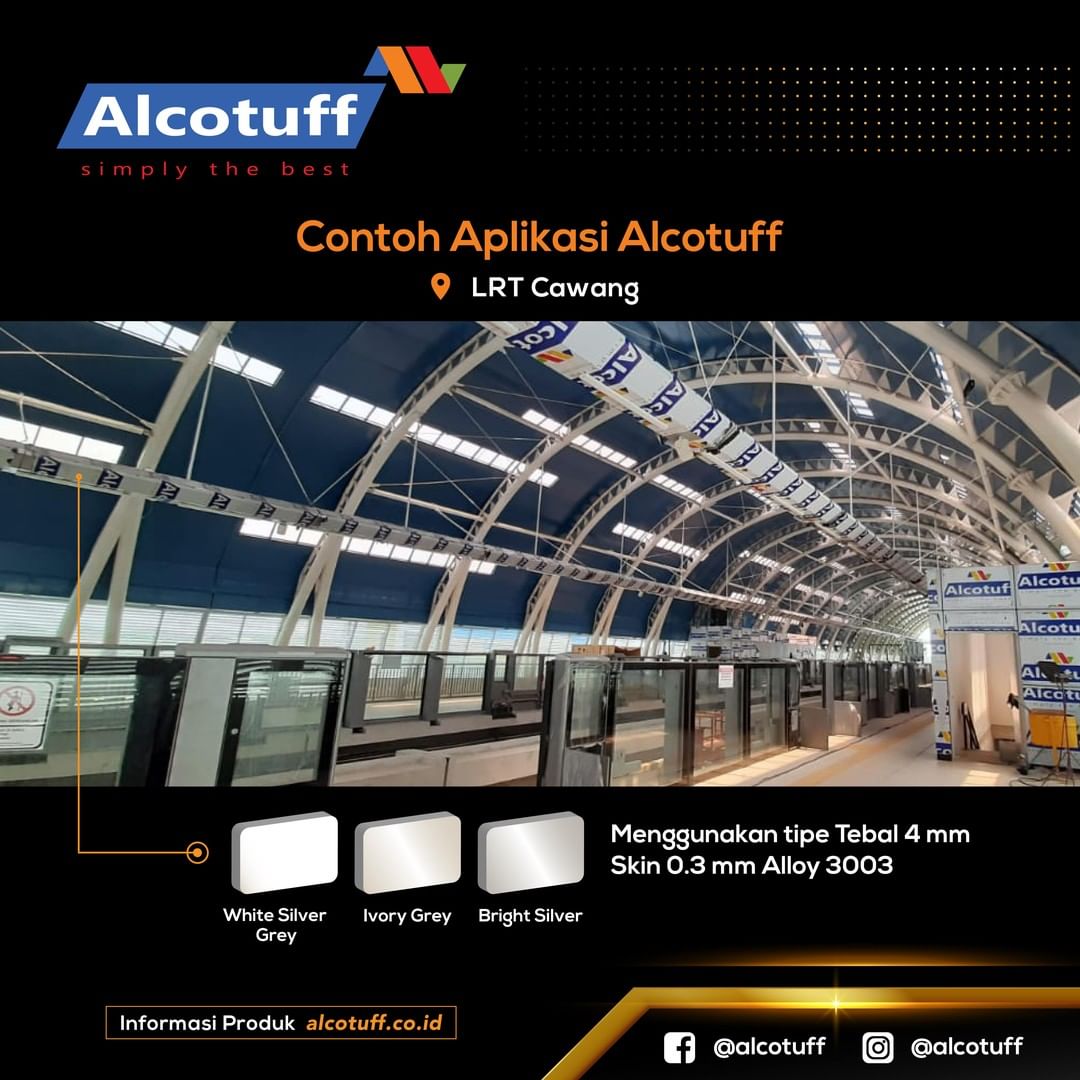 aplikasi acp alcotuff pada konstruksi lrt cawang
