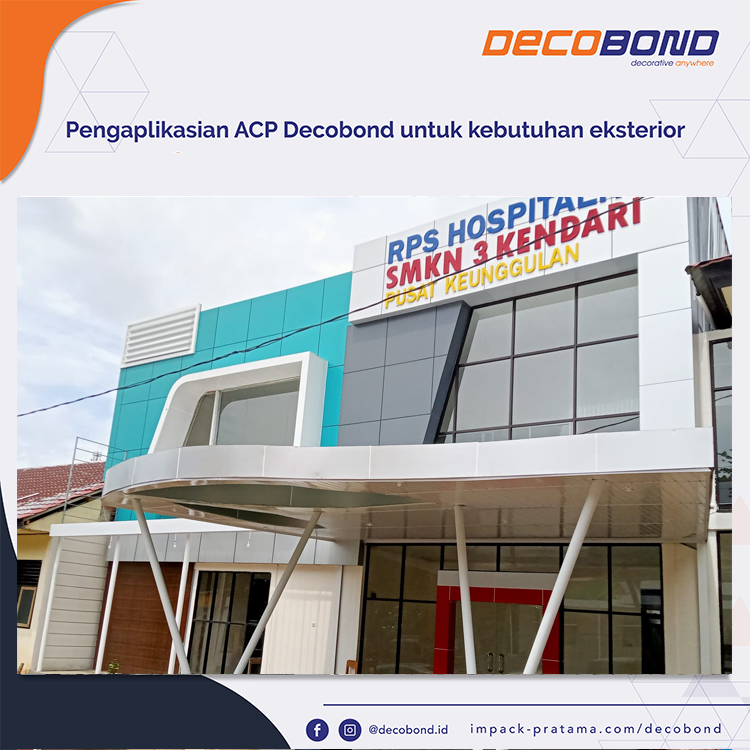 aplikasi acp decobond fasad eksterior smkn 3 kendari