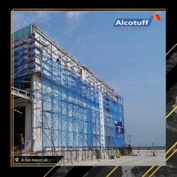 aplikasi acp alcotuff pada airport bandara exterior bangunan