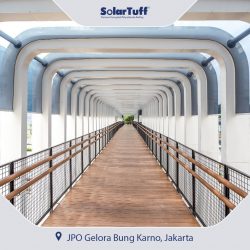 atap kanopi polycarbonate solartuff pada jpo gbk