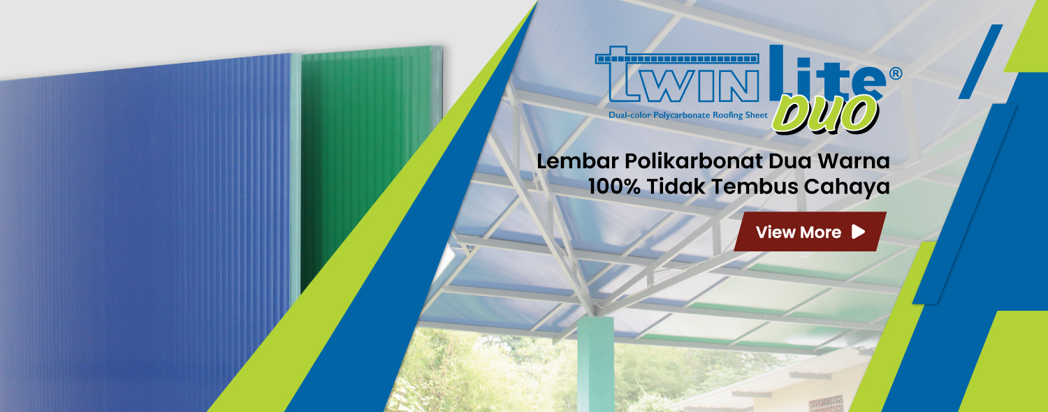 atap polycarbonate dua warna tidak tembus pandang twinlite duo