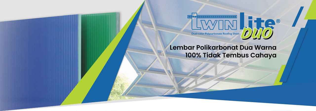 atap polycarbonate dua warna tidak tembus pandang twinlite duo