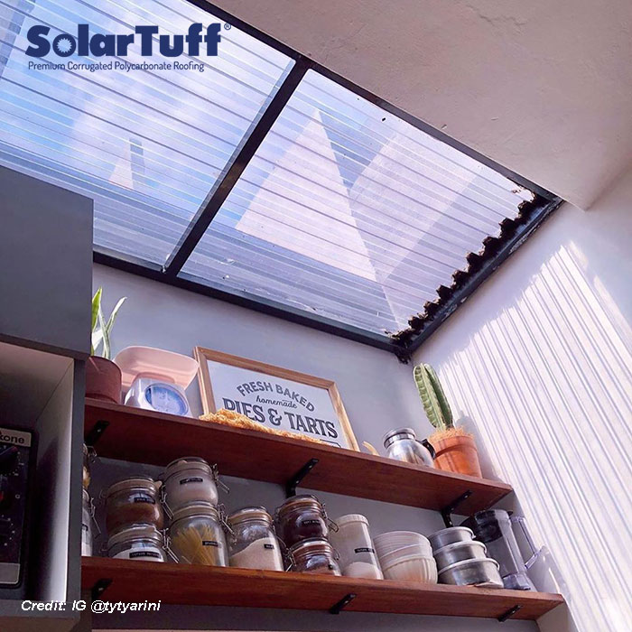 atap skylight polycarbonate solartuff untuk dapur terang