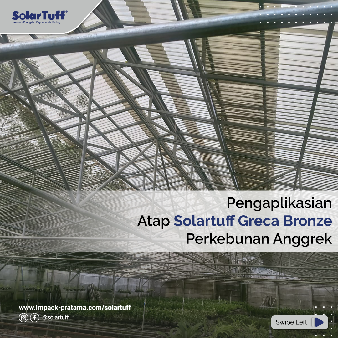 atap solartuff greca bronze pada greenhouse budidaya anggrek