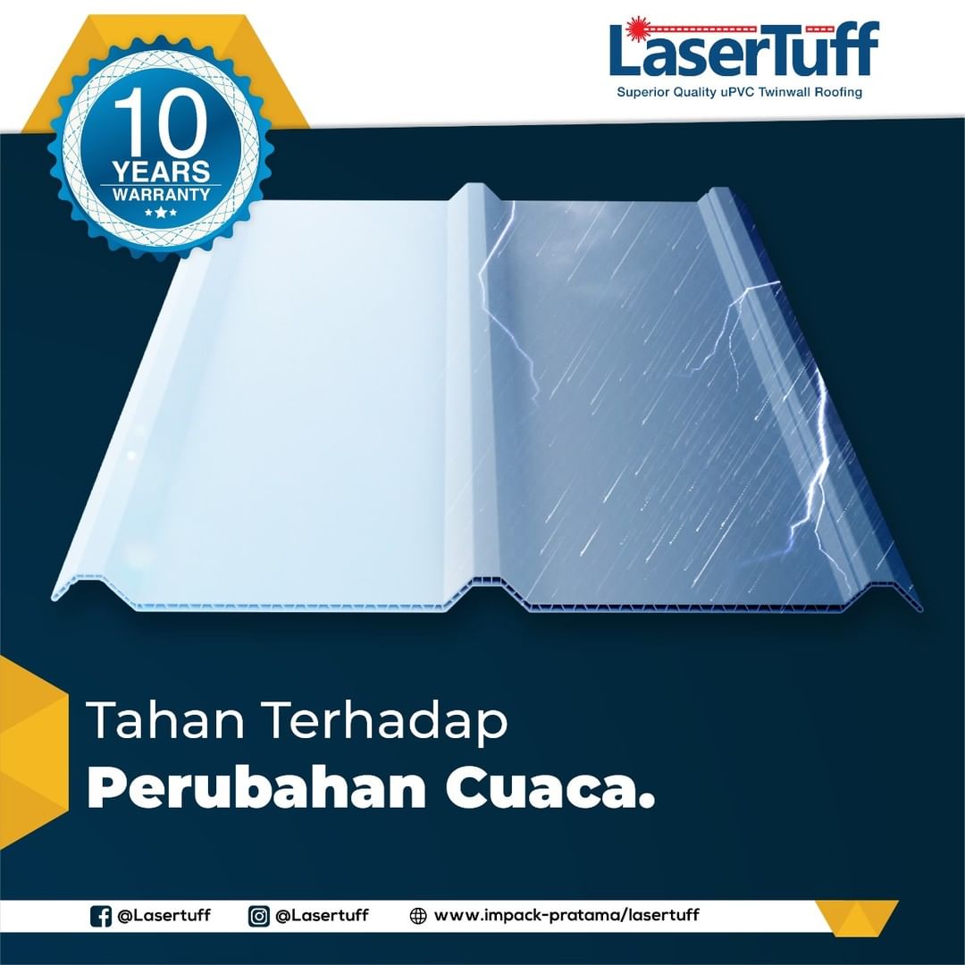 atap upvc lasertuff tahan perubahan cuaca