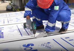 cara pasang kanopi transparan solartuff solid solarflat
