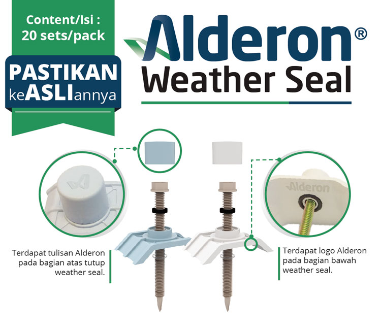 ciri sekrup baut weather seal alderon yang asli