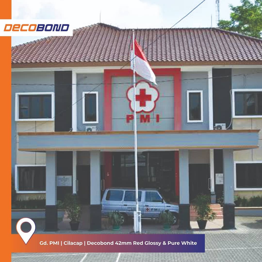 desain fasad bangunan acp decobond pada PMI Cilacap