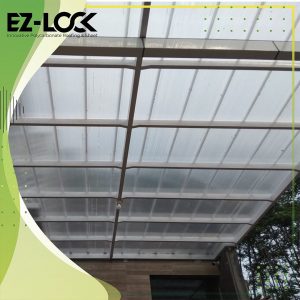 ezlock atap bening polycarbonate untuk kanopi garasi teras minimalis