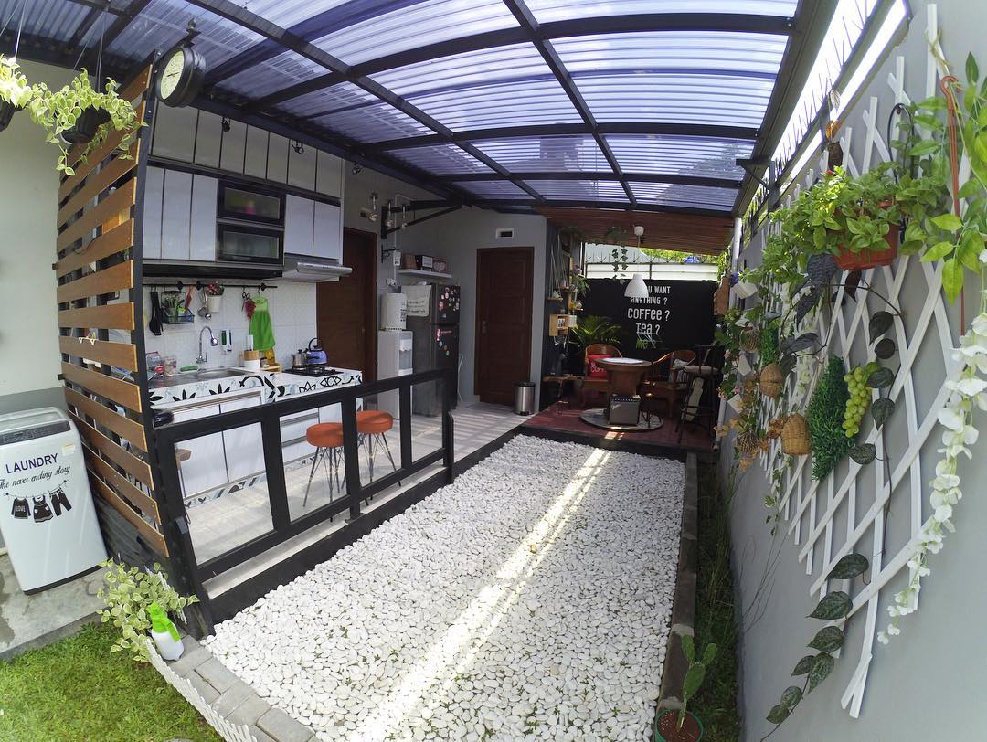 kanopi dapur belakang atap bening solartuff