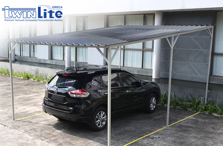 kanopi minimalis carport garasi mobil twinlite greca