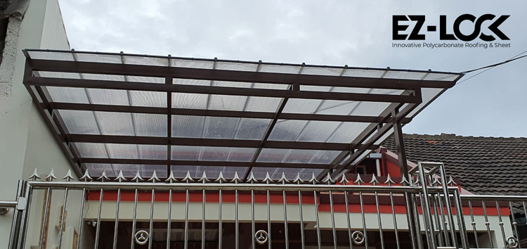 kanopi teras polycarbonate ezlock transparan bening