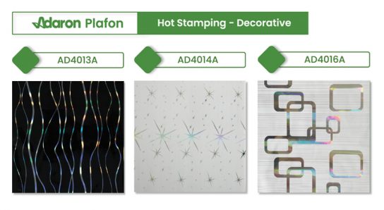 motif plafon pvc adaron hot stamping decorative