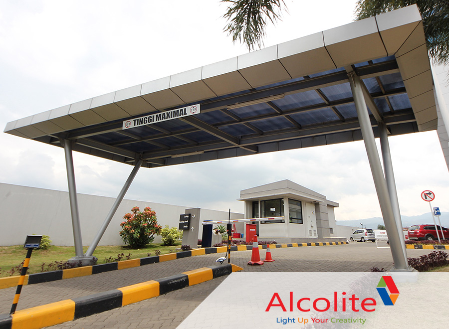 proyek acp alcolite desain gate pintu masuk