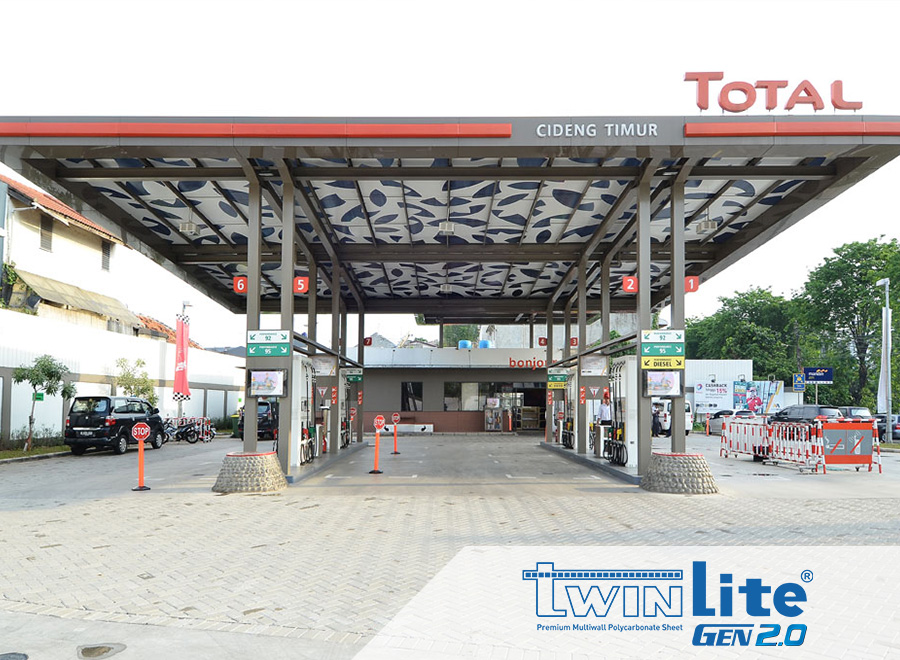 proyek polycarbonate twinlite gen 2 desain atap kanopi total cideng timur