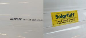 solartuff inject print sticker permukaan menghadap bawah