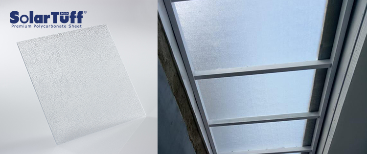 solartuff solid embossed atap plastik datar mirip kaca