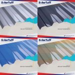 transmisi cahaya polycarbonate solartuff warna biru abu silver bronze