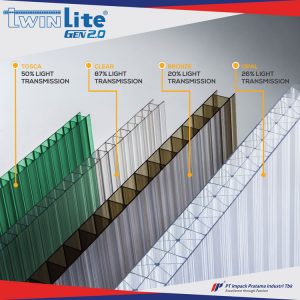 transmisi cahaya polycarbonate twinlite