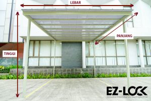 ukuran carport minimalis kanopi ezlock polycarbonate