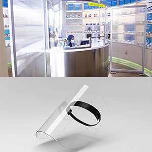 virus germ protective solution face shield partition polycarbonate